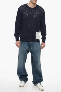 RAW DIAMOND Maglia Girocollo in Cotone Traforato></noscript>Ballantyne Discount