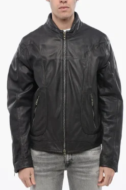 RED TAG Giubbotto L-KRIX in Pelle con Chiusura Zip>Diesel New
