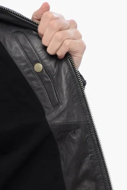 RED TAG Giubbotto L-KRIX in Pelle con Chiusura Zip></noscript>Diesel New