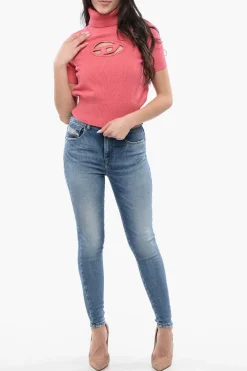 RED TAG Maglia A Collo Alto M-ARGARET con Dettaglio Cut Out e Maniche Corte></noscript>Diesel New