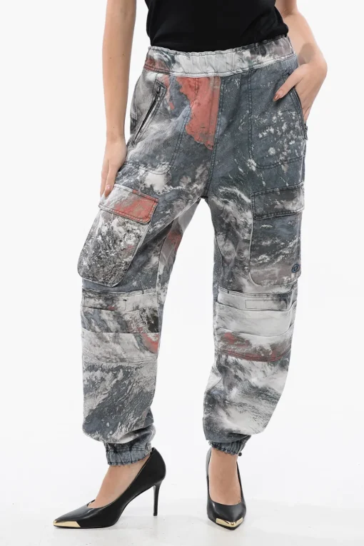 Fashion RED TAG Pantaloni Cargo P-MIRT-CMF Camouflage con Elastico in Vita Donna Pantaloni
