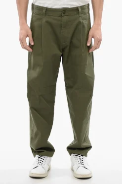 Hot RED TAG Pantaloni P-ARTHUR a 1 Pince in Cotone Stretch Uomo Pantaloni