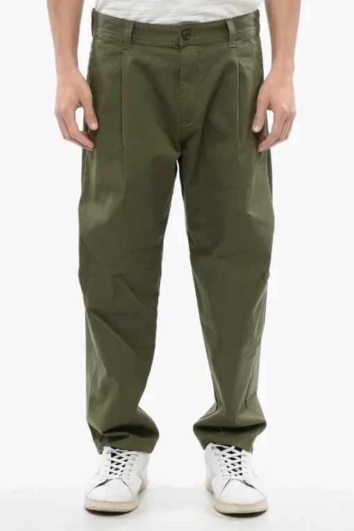 Hot RED TAG Pantaloni P-ARTHUR a 1 Pince in Cotone Stretch Uomo Pantaloni