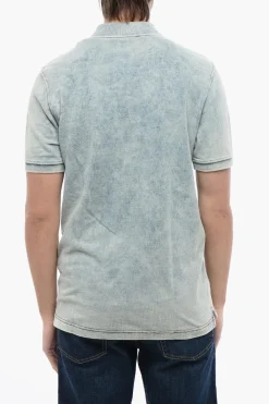 Sale RED TAG Polo T-SMITH-ZIP Effetto Acid Wash con Mezza Zip Uomo T-Shirt