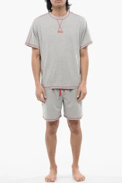 RED TAG Set Pigiama Corto UMSET-WILORT in Cotone Stretch con Cuciture a Vista>Diesel Online