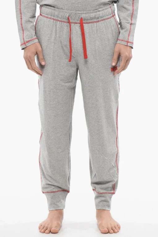 RED TAG Set Pigiama Lungo UMSET-WILLONG in Cotone Stretch con Cuciture a Vista>Diesel Discount