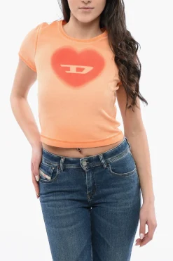 Fashion RED TAG T-shirt Girocollo T-ELE Crop a Costine Donna T-Shirts E Tops