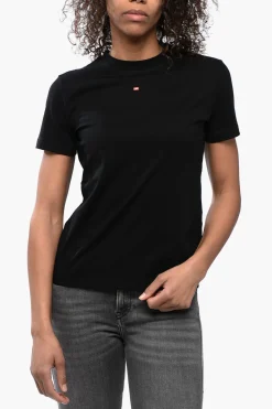 New RED TAG T-Shirt Girocollo T-REG-MICRODIV in Tinta Unita Donna T-Shirts E Tops