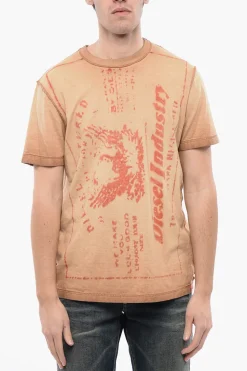 Fashion RED TAG T-shirt Girocollo T-DIEGOR-L2 Effetto Acid Wash Uomo T-Shirt