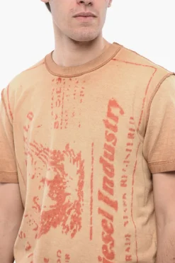 Fashion RED TAG T-shirt Girocollo T-DIEGOR-L2 Effetto Acid Wash Uomo T-Shirt