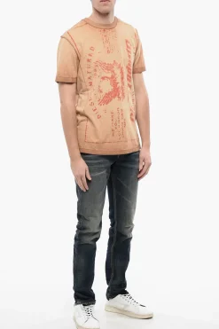 Fashion RED TAG T-shirt Girocollo T-DIEGOR-L2 Effetto Acid Wash Uomo T-Shirt
