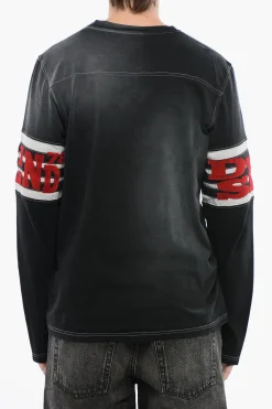 RED TAG T-shirt Girocollo T-JU-LS a Maniche Lunghe con Dettaglio in Velour>Diesel Hot
