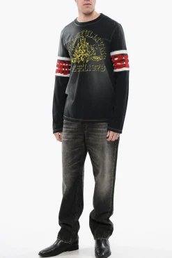 RED TAG T-shirt Girocollo T-JU-LS a Maniche Lunghe con Dettaglio in Velour></noscript>Diesel Hot