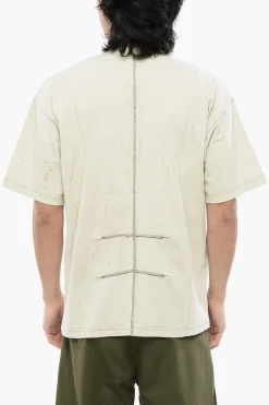 New RED TAG T-Shirt Girocollo T-COS Effetto Gesso con Cuciture a Vista Uomo T-Shirt