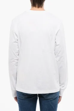 New RED TAG T-shirt Girocollo T-JUST-LS-D a Maniche Lunghe con Ricamo Monogram Uomo T-Shirt