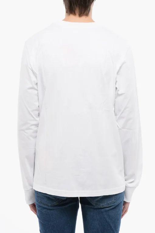 New RED TAG T-shirt Girocollo T-JUST-LS-D a Maniche Lunghe con Ricamo Monogram Uomo T-Shirt