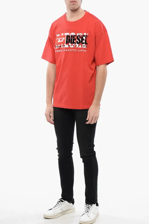 Best RED TAG T-Shirt Girocollo T-BOXT in Tinta Unita con Logo Ricamato Uomo T-Shirt