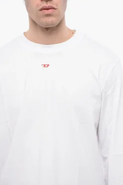 RED TAG T-Shirt Girocollo T-JUST-LS-D in Tinta Unita a Maniche Lunghe></noscript>Diesel Discount