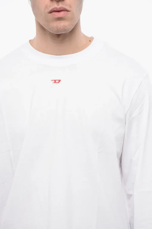 RED TAG T-Shirt Girocollo T-JUST-LS-D in Tinta Unita a Maniche Lunghe>Diesel Discount