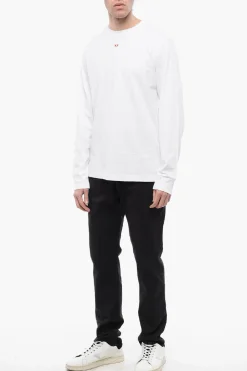 RED TAG T-Shirt Girocollo T-JUST-LS-D in Tinta Unita a Maniche Lunghe></noscript>Diesel Discount