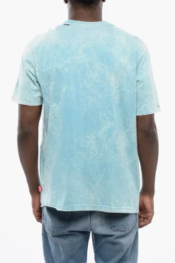 RED TAG T-shirt Girocollo T-JUST-N17 in Effetto Acid Wash con Stampa in Rilievo>Diesel Hot