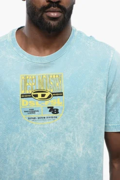 RED TAG T-shirt Girocollo T-JUST-N17 in Effetto Acid Wash con Stampa in Rilievo></noscript>Diesel Hot