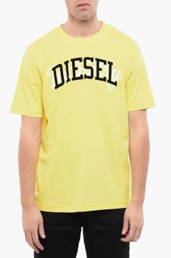 Online RED TAG T-shirt Girocollo T-JUST-N10 in Cotone con Logo in Velour Uomo T-Shirt