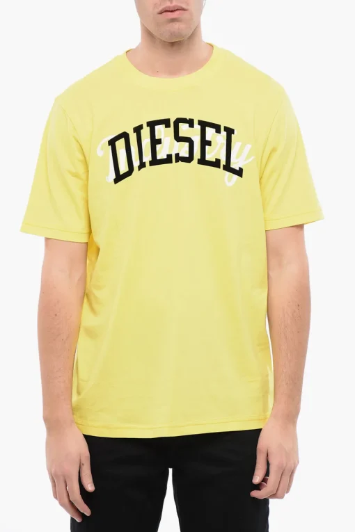 Online RED TAG T-shirt Girocollo T-JUST-N10 in Cotone con Logo in Velour Uomo T-Shirt