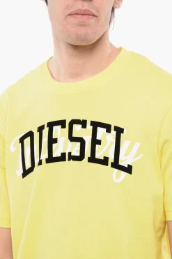 Online RED TAG T-shirt Girocollo T-JUST-N10 in Cotone con Logo in Velour Uomo T-Shirt