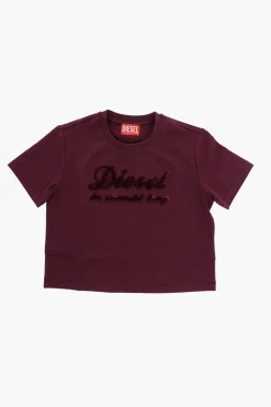 RED TAG T-Shirt Girocollo in Tinta Unita con Logo in Rilievo>Diesel Kids Best