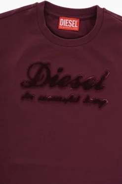 RED TAG T-Shirt Girocollo in Tinta Unita con Logo in Rilievo>Diesel Kids Best