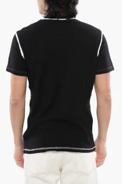 RED TAG T-Shirt T-DIEGOR-V-RAW in Cotone Fiammato con Stampa Effetto Cracked>Diesel Hot