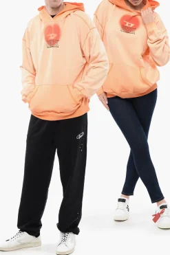 RED TAG UNISEX Felpa Hoodie S-BOXT-HOOD-N10 in Cotone Garzato con Dettaglio D-Heart>Diesel New