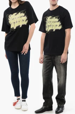 RED TAG UNISEX T-shirt T-BUXT-N3 in Cotone con Maxi Stampa Frontale>Diesel Online