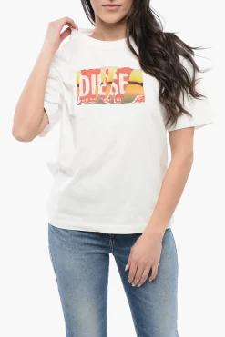 REDTAG T-shirtt Girocollo T-DANNY-POFF In Cotone con Stampa Frontale>Diesel New