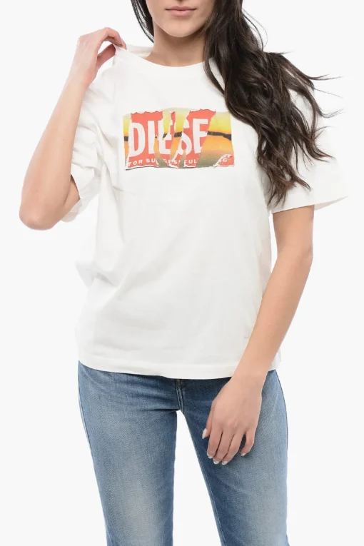 REDTAG T-shirtt Girocollo T-DANNY-POFF In Cotone con Stampa Frontale>Diesel New