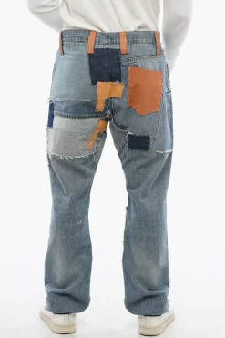Discount RE-EDITION Jeans Patchwork con Fondo Sfrangiato 26cm Uomo Jeans
