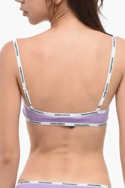 Reggiseno a Fascia In Cotone con Finiture Logate>Dsquared2 New