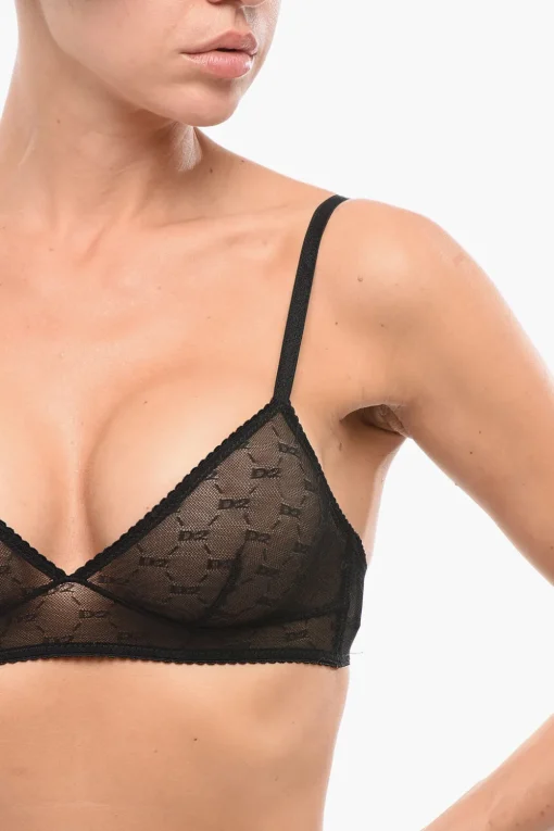 Reggiseno a Triangolo in Pizzo Monogram>Dsquared2 New