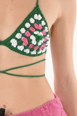 Online reggiseno in Crochet con Paillettes Donna Costumi Da Bagno