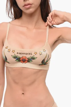 Reggiseno in Mesh con Motivo Tattoo>Dsquared2 Online