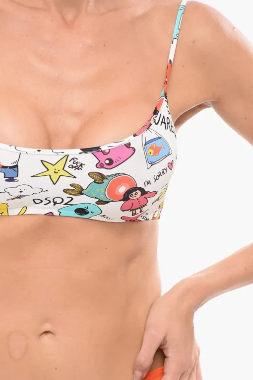 Reggiseno in Microfibra Stampata>Dsquared2 Outlet