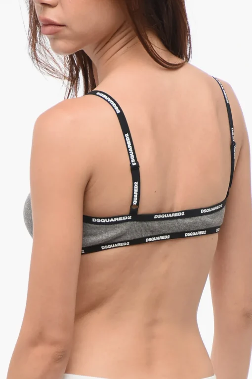 Reggiseno in Misto Cotone a Costine con Bordi Logati>Dsquared2 Online
