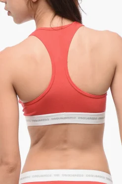 Clearance Reggiseno Sportivo a Tinta Unita Con Banda a Contrasto Donna Intimo