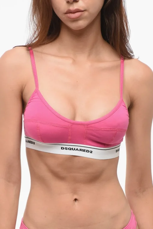 Reggiseno Sportivo a Tinta Unita con Banda Logata>Dsquared2 Online
