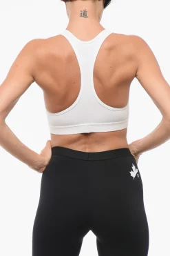Best Reggiseno Sportivo In Cotone con Logo Frontale Donna Intimo