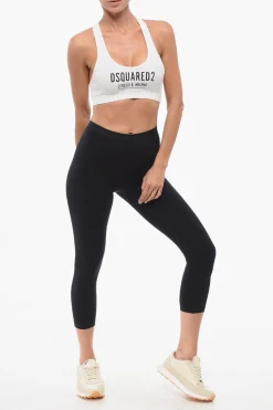Best Reggiseno Sportivo In Cotone con Logo Frontale Donna Intimo
