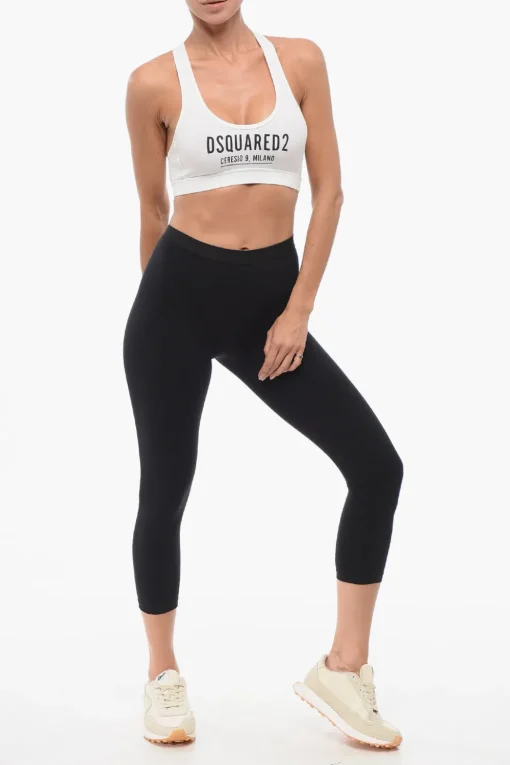 Best Reggiseno Sportivo In Cotone con Logo Frontale Donna Intimo