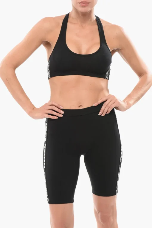 Best Reggiseno Sportivo in Cotone Stretch con Bande Logate Donna Intimo
