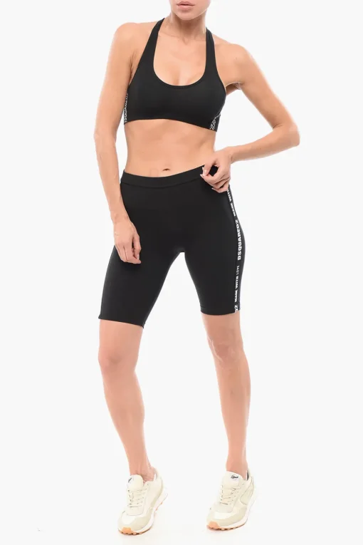 Best Reggiseno Sportivo in Cotone Stretch con Bande Logate Donna Intimo